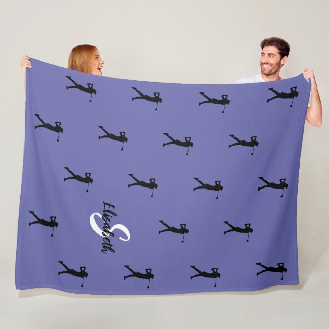 Cobertor De Velo Nome Monograma Inicial Padrão de Golfista Pervincu (In Situ)