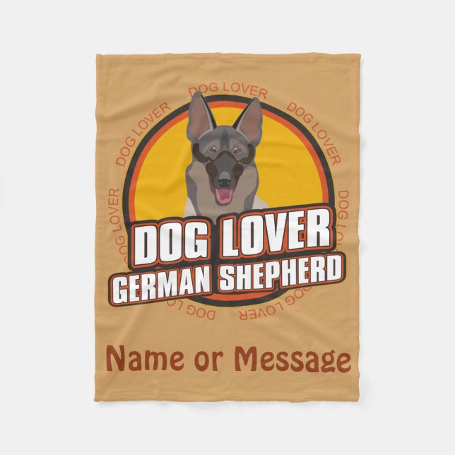 Cobertor De Velo Nome ou Mensagem Personalizada do German shepherd  (Frente)