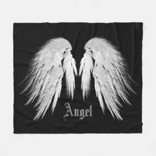 Cobertor De Velo Nome Personalizado ANGEL WINGS Preto