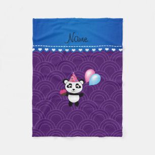 Cobertor De Velo Nome personalizado aniversários panda meio círcu