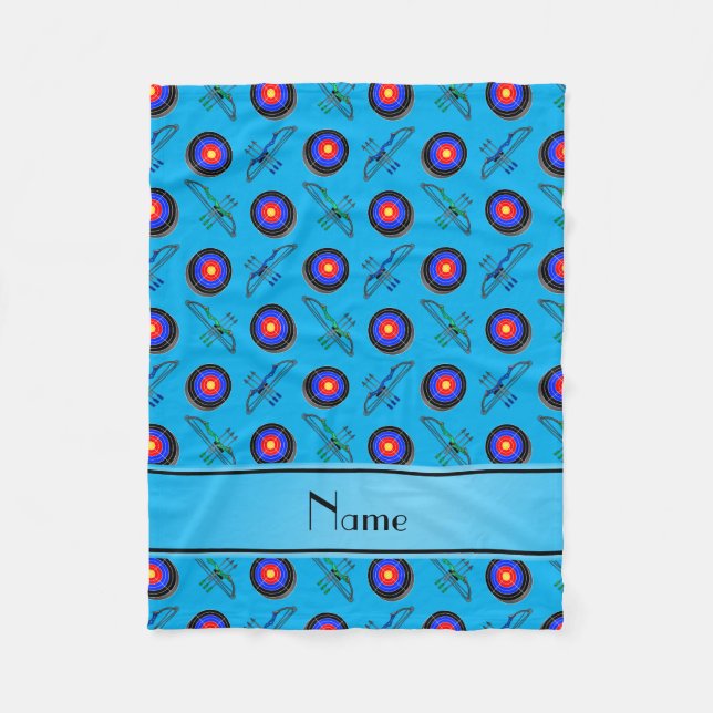 Cobertor De Velo Nome personalizado arqueria azul-céu (Frente)