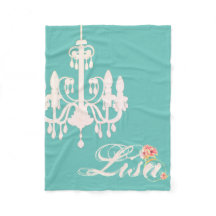 Nome Personalizado Azul Turquesa com Lustre Rosa