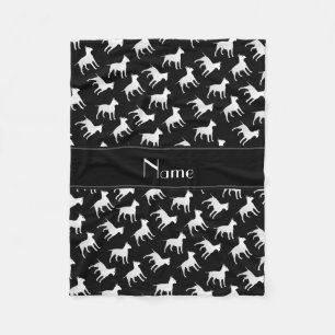 Cobertor De Velo Nome personalizado Black Bull terrier dogs