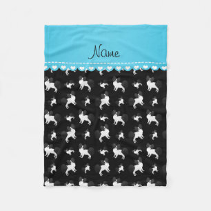 Cobertor De Velo Nome personalizado Black Papillon dogs