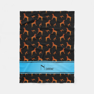 Cobertor De Velo Nome personalizado Black Rhodesian ridgeback dogs