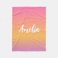 Nome Personalizado Blanket Amelia Girls Ombre Suns