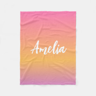 Cobertor De Velo Nome Personalizado Blanket Amelia Girls Ombre Suns