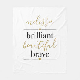 Cobertor De Velo Nome Personalizado Brilhante Belo Bravo