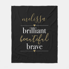 Cobertor De Velo Nome Personalizado Brilhante Bonita Corajosa