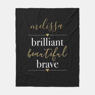 Cobertor De Velo Nome Personalizado Brilhante Bonita Corajosa