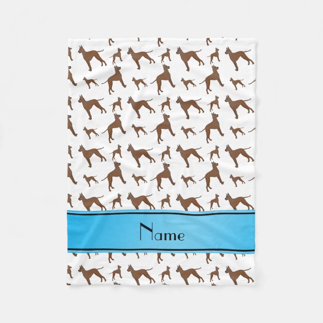 Cobertor De Velo Nome personalizado, cães-de-raça branca (Frente)