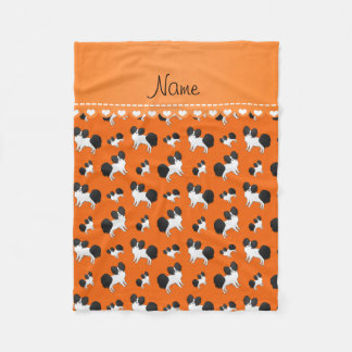 Cobertor De Velo Nome personalizado cães laranja Papillon