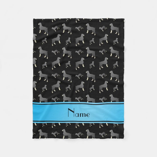 Cobertor De Velo Nome personalizado Cães-Padrão Schnauzer (Frente)