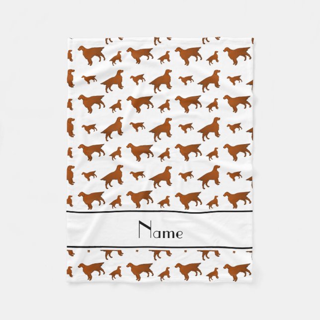 Cobertor De Velo Nome personalizado cães-setter-irlandeses brancos (Frente)