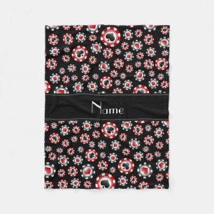 Cobertor De Velo Nome personalizado chips de pôquer pretos