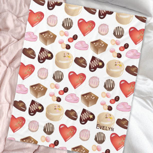 Cobertor De Velo Nome Personalizado Chocolate Docente Padrão Cardía