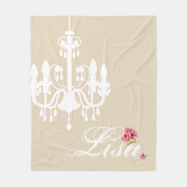 Cobertor De Velo Nome personalizado com candelabro rosa e branco