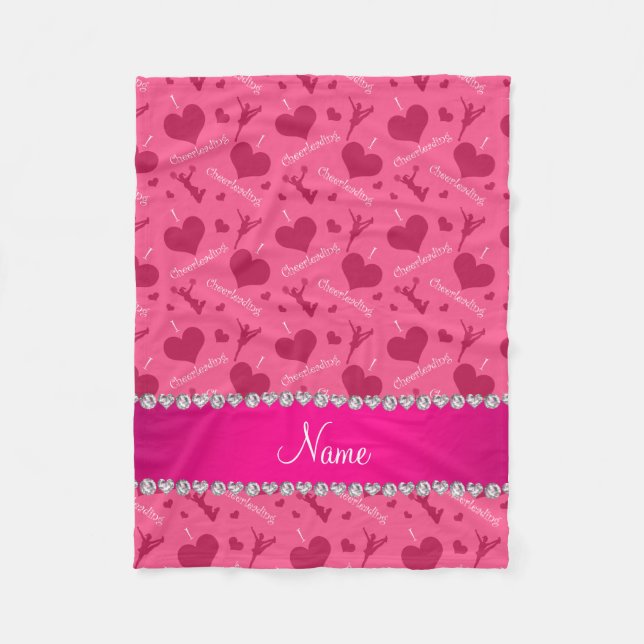Cobertor De Velo Nome personalizado cor-de-rosa eu adoro corações a (Frente)