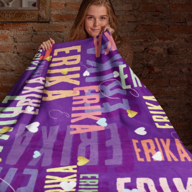 Cobertor De Velo Nome Personalizado Cores Legal Escuras Monogramas  (Criador carregado)