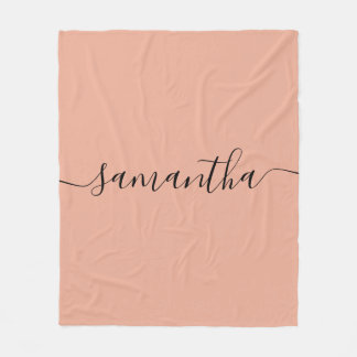 Cobertor De Velo Nome Personalizado da Caligrafia Rosa