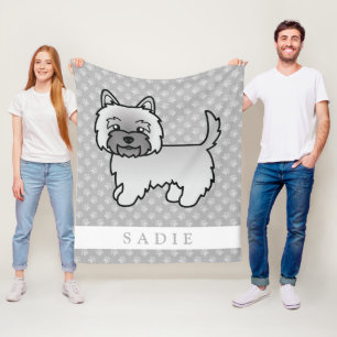 Cobertor De Velo Nome Personalizado da Ilustração de Cachorro de Ca