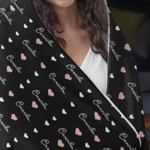 Cobertor De Velo Nome personalizado de Camila PATTERN OF LOVE HEART