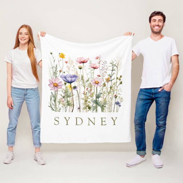 Cobertor De Velo Nome Personalizado de Flor Selvagem (In Situ)