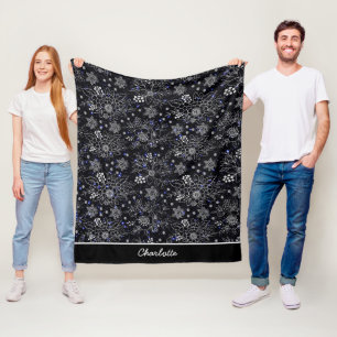 Cobertor De Velo Nome personalizado de galáxia padrão uniforme flor