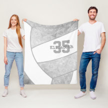 nome personalizado de vôlei de cinza branca