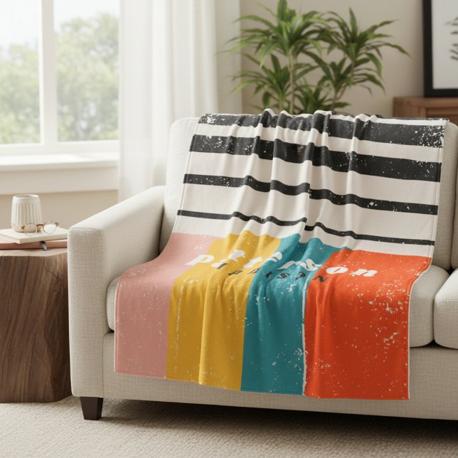 Cobertor De Velo Nome Personalizado do Abstrato Colorido (Criador carregado)