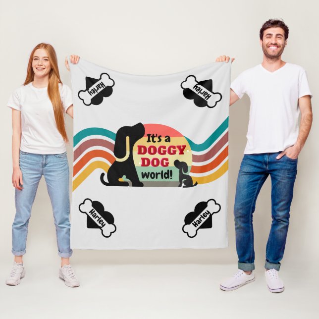 Cobertor De Velo Nome personalizado do animal do cão (In Situ)