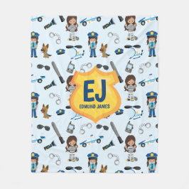 Cobertor De Velo Nome personalizado do crachá da polícia da menina