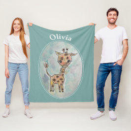 Cobertor De Velo Nome Personalizado do Girafa