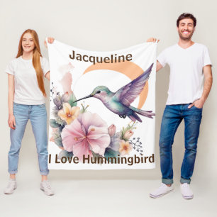 Cobertor De Velo Nome Personalizado Do Hummingbird Com A Sua Própri