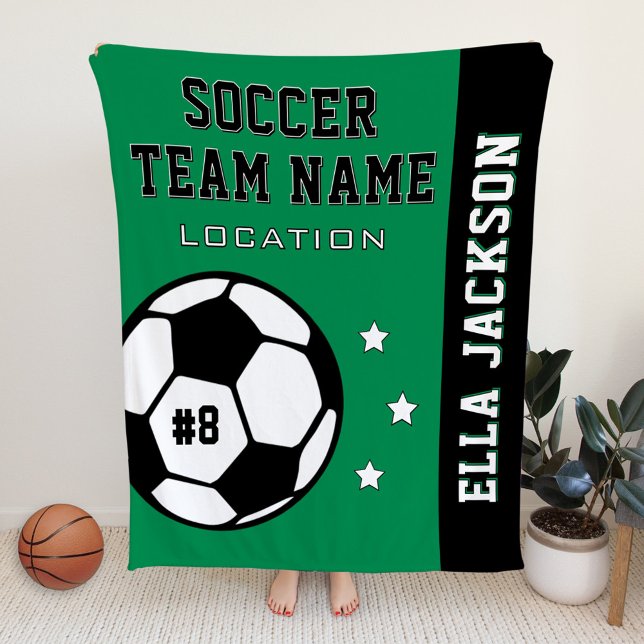 Cobertor De Velo Nome Personalizado do Jogador Verde (Criador carregado)