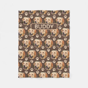 Cobertor De Velo Nome Personalizado do Pet Photo Pattern