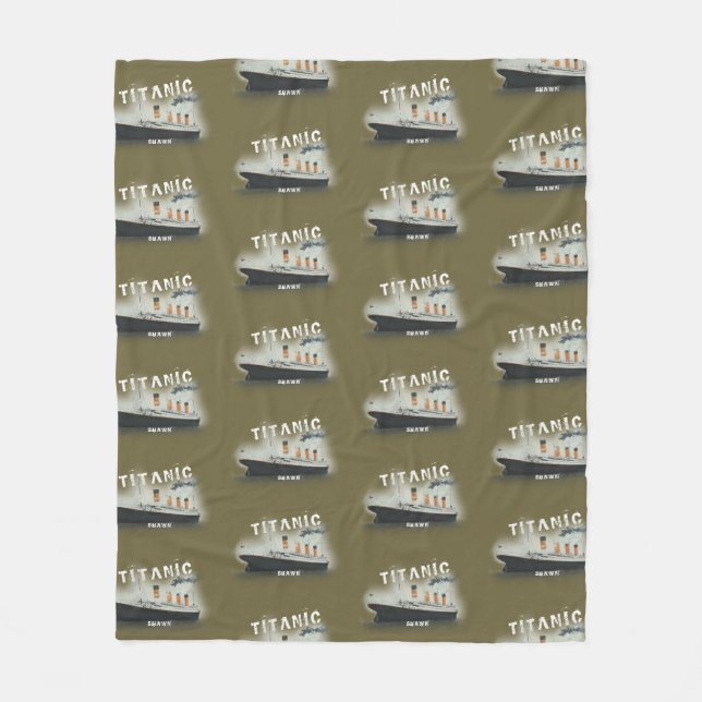 Cobertor De Velo Nome Personalizado do Titanic Negrito  (Frente)