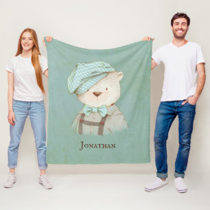 Cobertor De Velo Nome Personalizado Do Urso De Teddy Doce