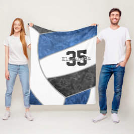 Cobertor De Velo Nome personalizado do voleibol preto azul - n° jer