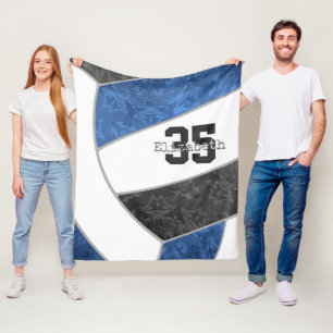 Cobertor De Velo Nome personalizado do voleibol preto azul - n° jer