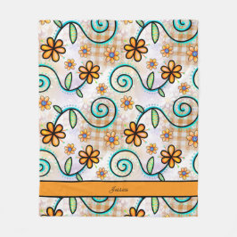 Cobertor De Velo Nome Personalizado Floral de Cozy Fall