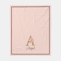 Nome Personalizado Folha de Ouro Blush Rosas Rosa 
