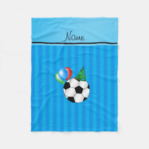 Cobertor De Velo Nome personalizado, futebol, stripes azuis