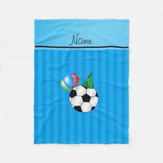Cobertor De Velo Nome personalizado, futebol, stripes azuis
