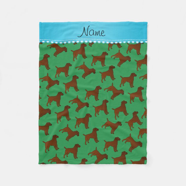 Cobertor De Velo Nome personalizado "green border terrier dog" (Frente)