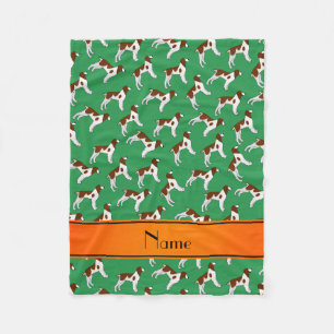 Cobertor De Velo Nome personalizado "green brittany spaniel dog"