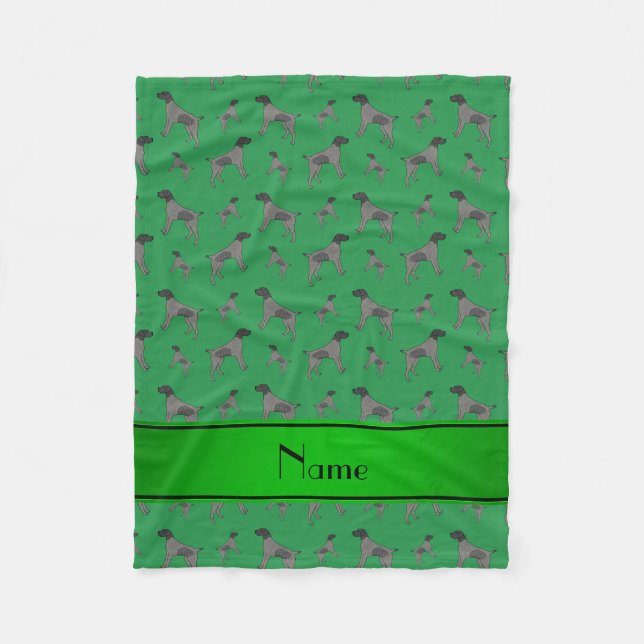 Cobertor De Velo Nome personalizado green German Wirehaired Pointer (Frente)