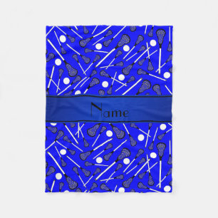 Cobertor De Velo Nome personalizado lacrosse azul