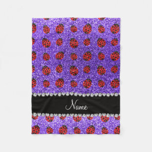 Cobertor De Velo Nome personalizado ladybug da lente roxa