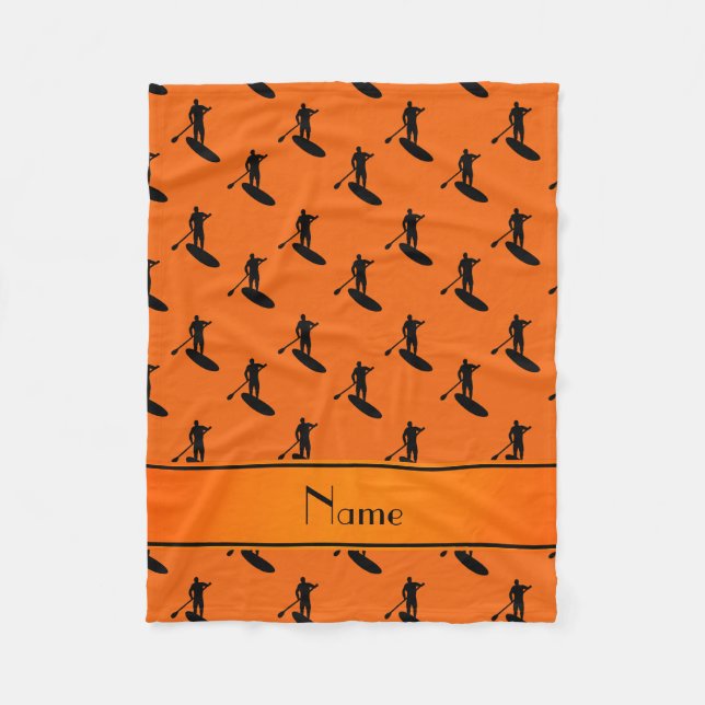 Cobertor De Velo Nome personalizado: laranja preto (Frente)
